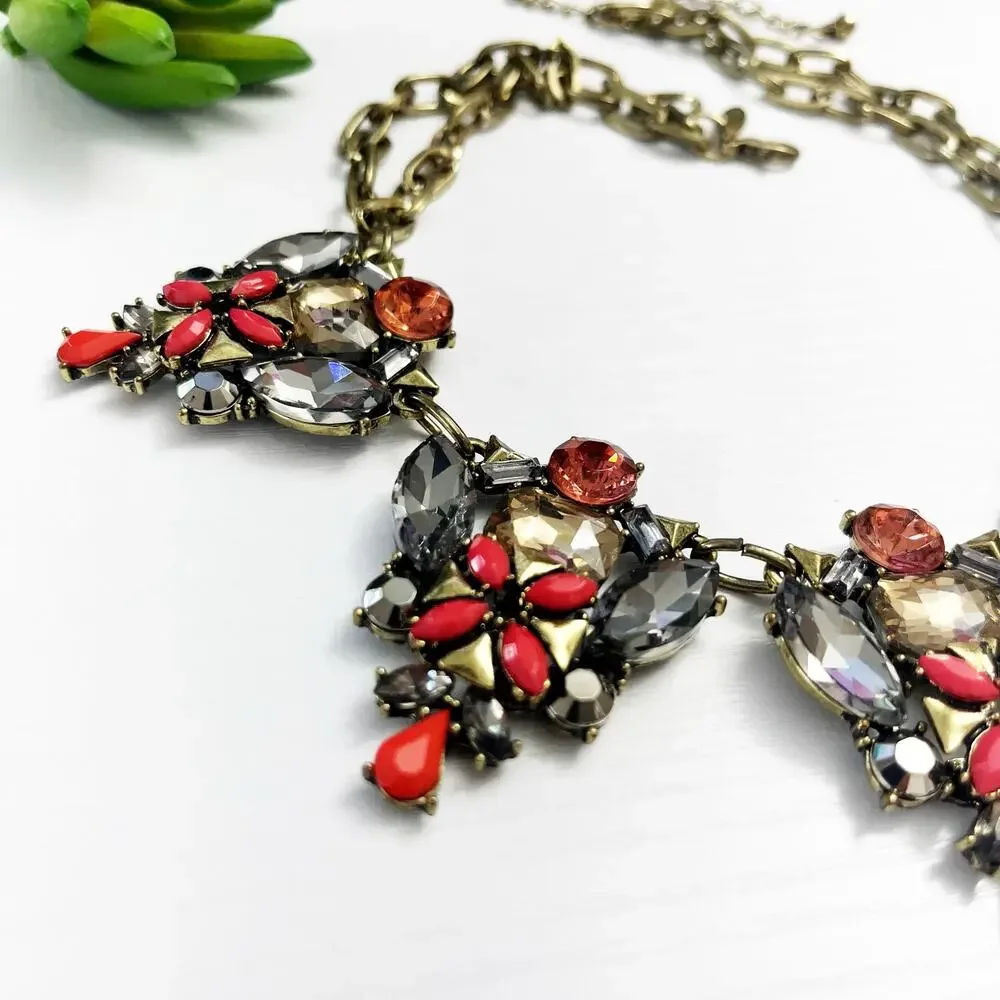 New York & Company Stone Cluster Statement Necklace